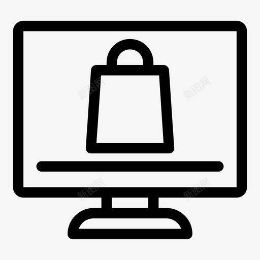 网上商店商业屏幕图标svg_新图网 https://ixintu.com 商业 屏幕 搜索引擎优化营销 网上商店 购物袋 超市