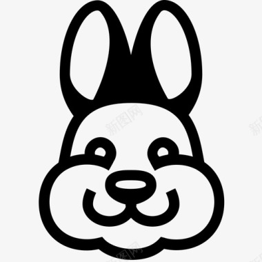 兔子脸兔子复活节兔子图标图标