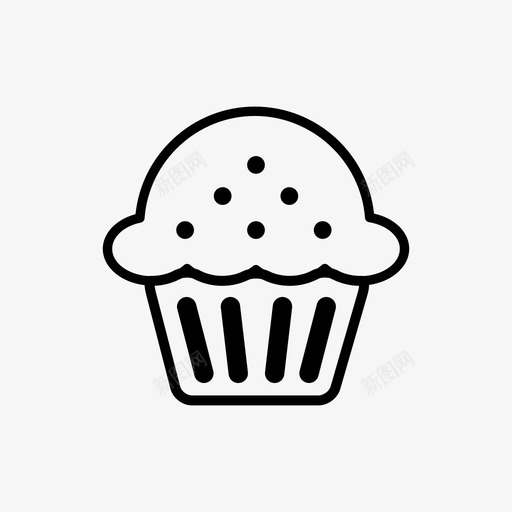 纸杯蛋糕面包房早餐图标svg_新图网 https://ixintu.com 早餐 松饼 纸杯蛋糕 面包房 食物