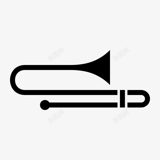 长号铜管乐器图标svg_新图网 https://ixintu.com 乐器 木管乐器 铜管 长号