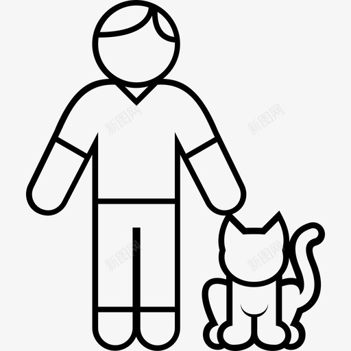 人猫动物雄性图标svg_新图网 https://ixintu.com 人猫 动物 宠物 家谱v2 雄性