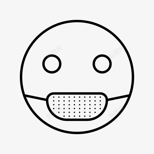面具表情符号生病图标svg_新图网 https://ixintu.com 微笑 生病 表情符号 面具