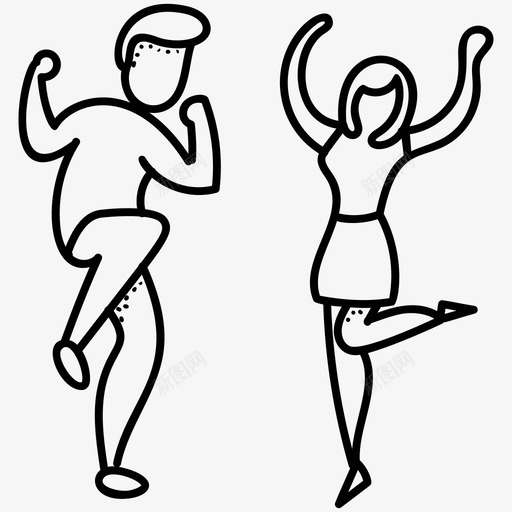 舞伴庆典舞蹈图标svg_新图网 https://ixintu.com 娱乐 庆典 庆典和派对 派对 舞伴 舞蹈