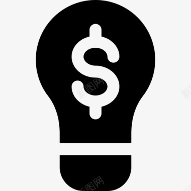 商业理念灯泡美元图标图标