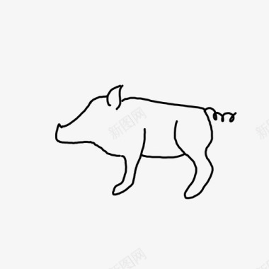 猪动物婴儿图标图标