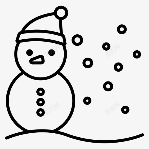 雪人圣诞节冰图标svg_新图网 https://ixintu.com 冬天 冰 圣诞节 季节 雪人