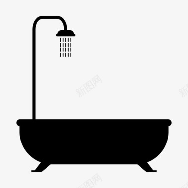 浴缸房子室内图标图标