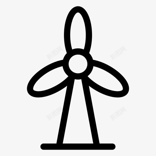 风力涡轮机能源风力发电图标svg_新图网 https://ixintu.com 环境 能源 风力发电 风力涡轮机