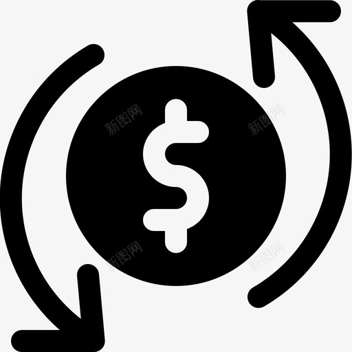 货币交易记录箭头美元图标svg_新图网 https://ixintu.com 箭头 美元 货币交易记录 货币实心图标