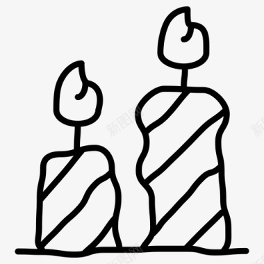 蜡烛生日手绘图标图标
