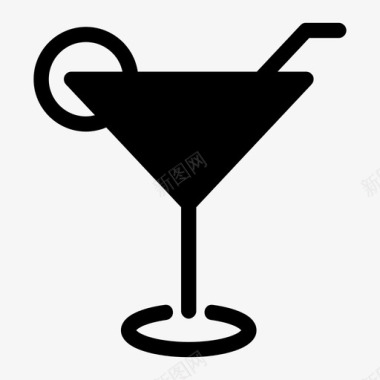 马提尼酒饮料图标图标