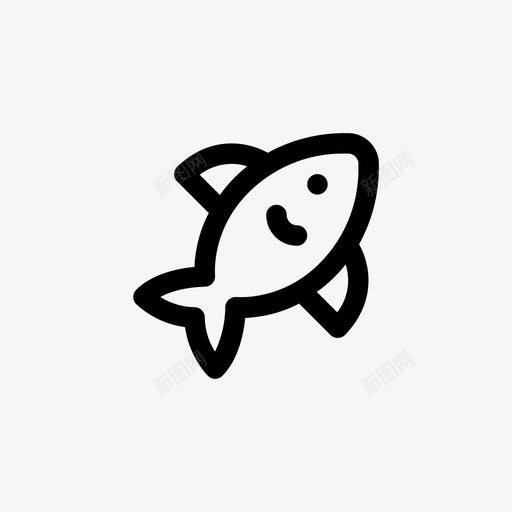鱼像素完美线条图标svg_新图网 https://ixintu.com 像素完美线条 鱼