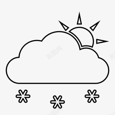 雪阵雨云天气图标图标