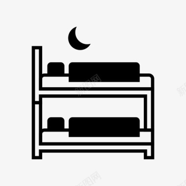 双层床就寝时间小睡图标图标