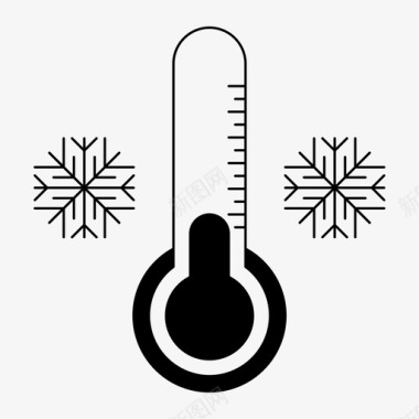 温度计寒冷季节图标图标