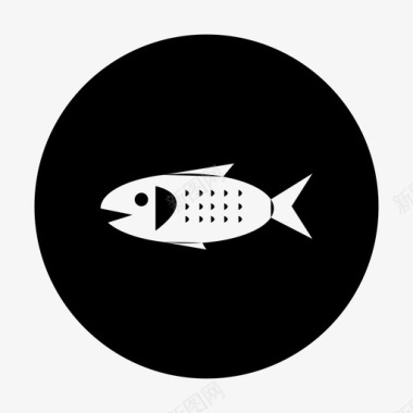 海鲜鱼油炸图标图标