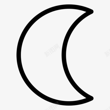 月亮天文学半月图标图标