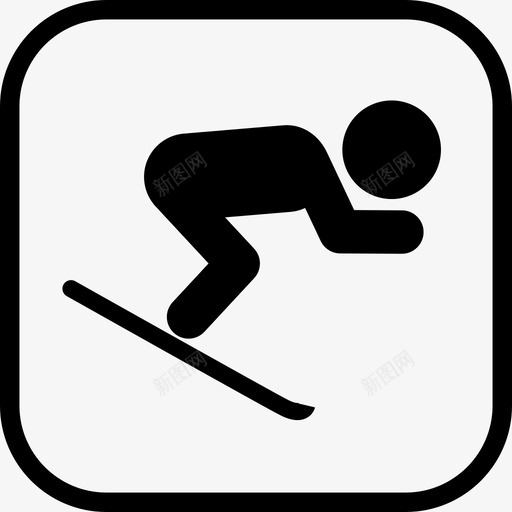 滑雪标志运动指示图标svg_新图网 https://ixintu.com 指示 滑雪标志 运动
