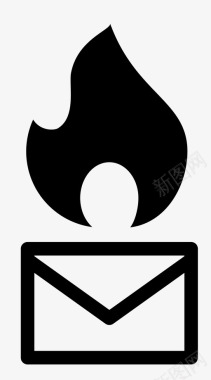 垃圾邮件火灾热图标图标