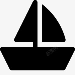 单桅帆船帆船海事单桅帆船图标高清图片