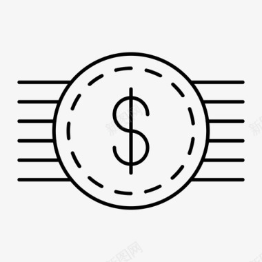 美元商业现金图标图标