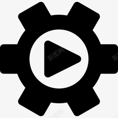视频设置齿轮播放器图标图标