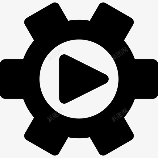 视频设置齿轮播放器图标svg_新图网 https://ixintu.com 播放器 视频实心图标 视频设置 首选项 齿轮