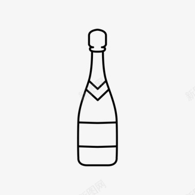 香槟酒瓶新年图标图标