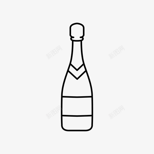 香槟酒瓶新年图标svg_新图网 https://ixintu.com 新年 派对 葡萄酒 酒瓶 香槟