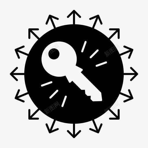 锁定密钥保护图标svg_新图网 https://ixintu.com 保护 安全 密钥 技术 网络搜索引擎优化标志图标 锁定