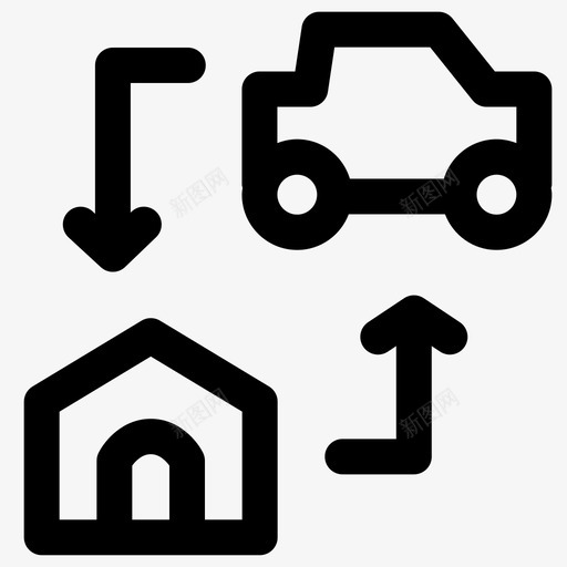 数据传输汽车房屋图标svg_新图网 https://ixintu.com 传输数据 房屋 数据传输 汽车 网络 链路