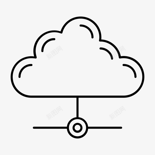 云业务计算图标svg_新图网 https://ixintu.com 业务 业务和办公线图标 云 存储 服务器 计算