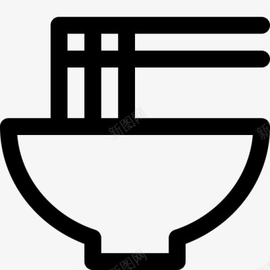 拉面碗筷子图标图标
