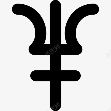 海王星符号形状占星术图标图标