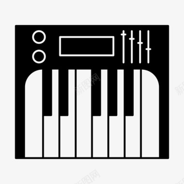 钢琴键盘和弦电动钢琴图标图标