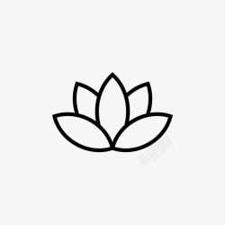 柔软瑜伽冥想莲花放松图标高清图片