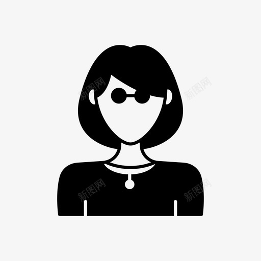 短发女孩化身眼镜图标svg_新图网 https://ixintu.com 化身 化身女人 女人 用户 眼镜 短发女孩