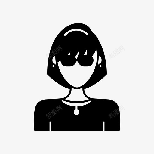短发女头像高管图标svg_新图网 https://ixintu.com 头像 头像女 玻璃 用户 短发女 高管