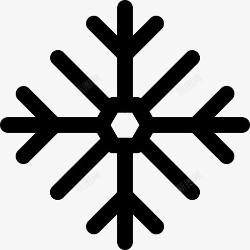 雪花冰冻冰晶图标svg_新图网 https://ixintu.com 冰冻 冰晶 图案 圣诞线图标 雪花