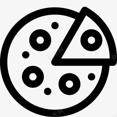 披萨烘焙扁平面包图标图标