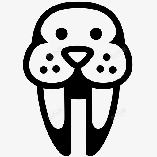 海象脸海洋哺乳动物海象象牙图标svg_新图网 https://ixintu.com 海洋哺乳动物 海象脸 海象象牙