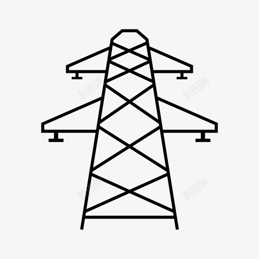 电塔铁塔建筑图标svg_新图网 https://ixintu.com 建筑 技术 电压 电塔 能源 铁塔