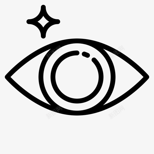 眼睛视线视野图标svg_新图网 https://ixintu.com 可视性 安全性 眼睛 视线 视野