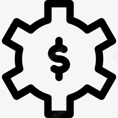 货币设置齿轮美元图标图标