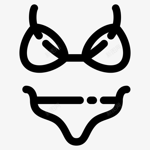 比基尼服装师图标svg_新图网 https://ixintu.com 时装 服装 款式 比基尼 衣服 设计师