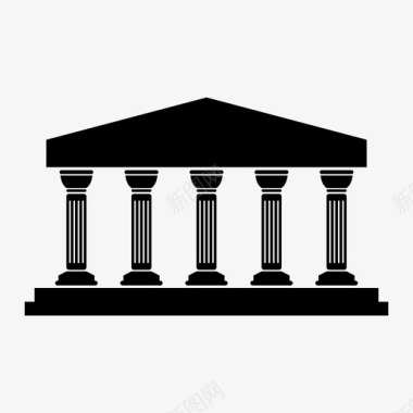 希腊神庙古代圆柱图标图标