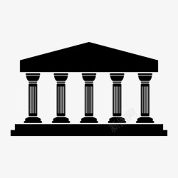 罗马式希腊神庙古代圆柱图标高清图片