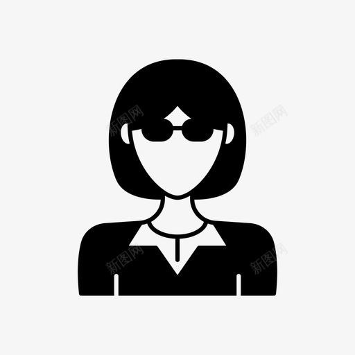 短发女人化身老板图标svg_新图网 https://ixintu.com 化身 化身女人 用户 眼镜 短发女人 老板