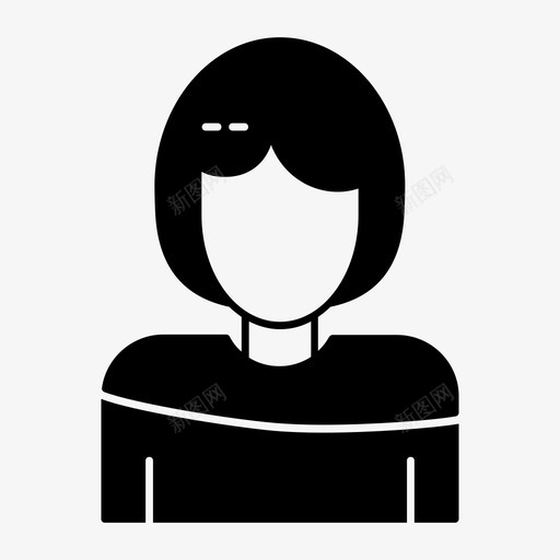 女性头像企业图标svg_新图网 https://ixintu.com 企业 企业和办公室字形 员工 头像 女性 用户