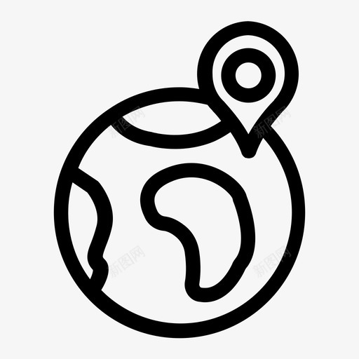 世界地图针导航图标svg_新图网 https://ixintu.com 世界 地图针 导航
